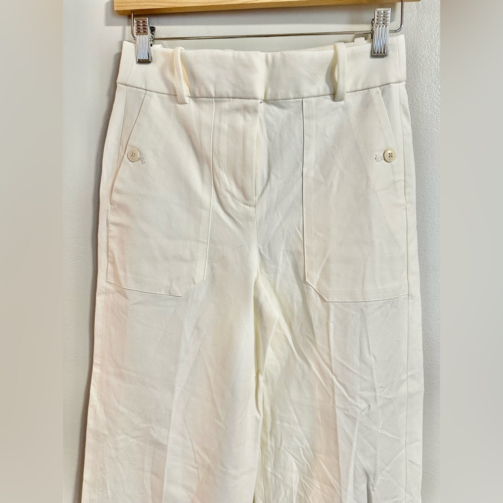 J. Crew Sydney wide-leg pant in bi-stretch cotton blend in Ivory size 0. NWT - Picture 6 of 11